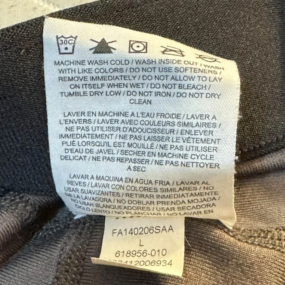 Nike Dri-Fit Relay Rollover Waist Athletic Pants Abstract Black Grey Print Large